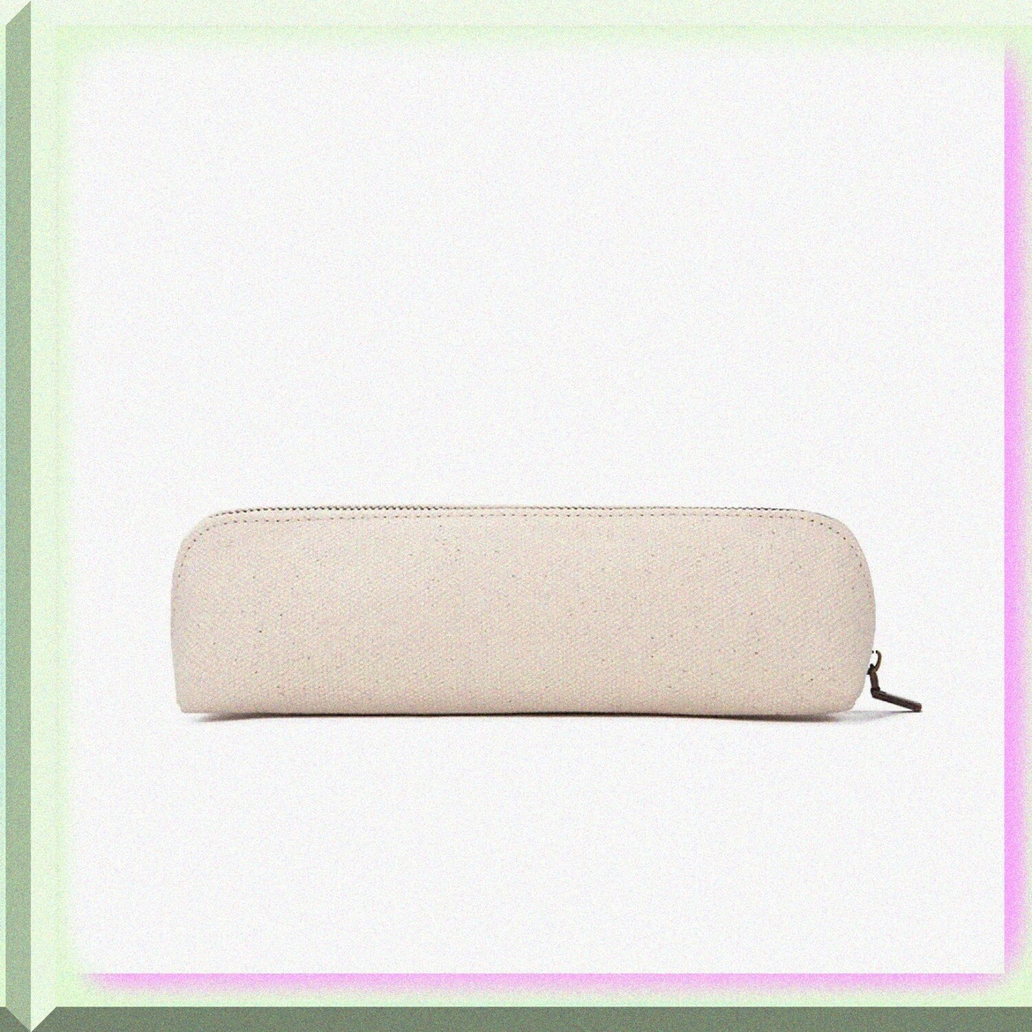 Canvas Pencil Case Cotton Beige 7.48in