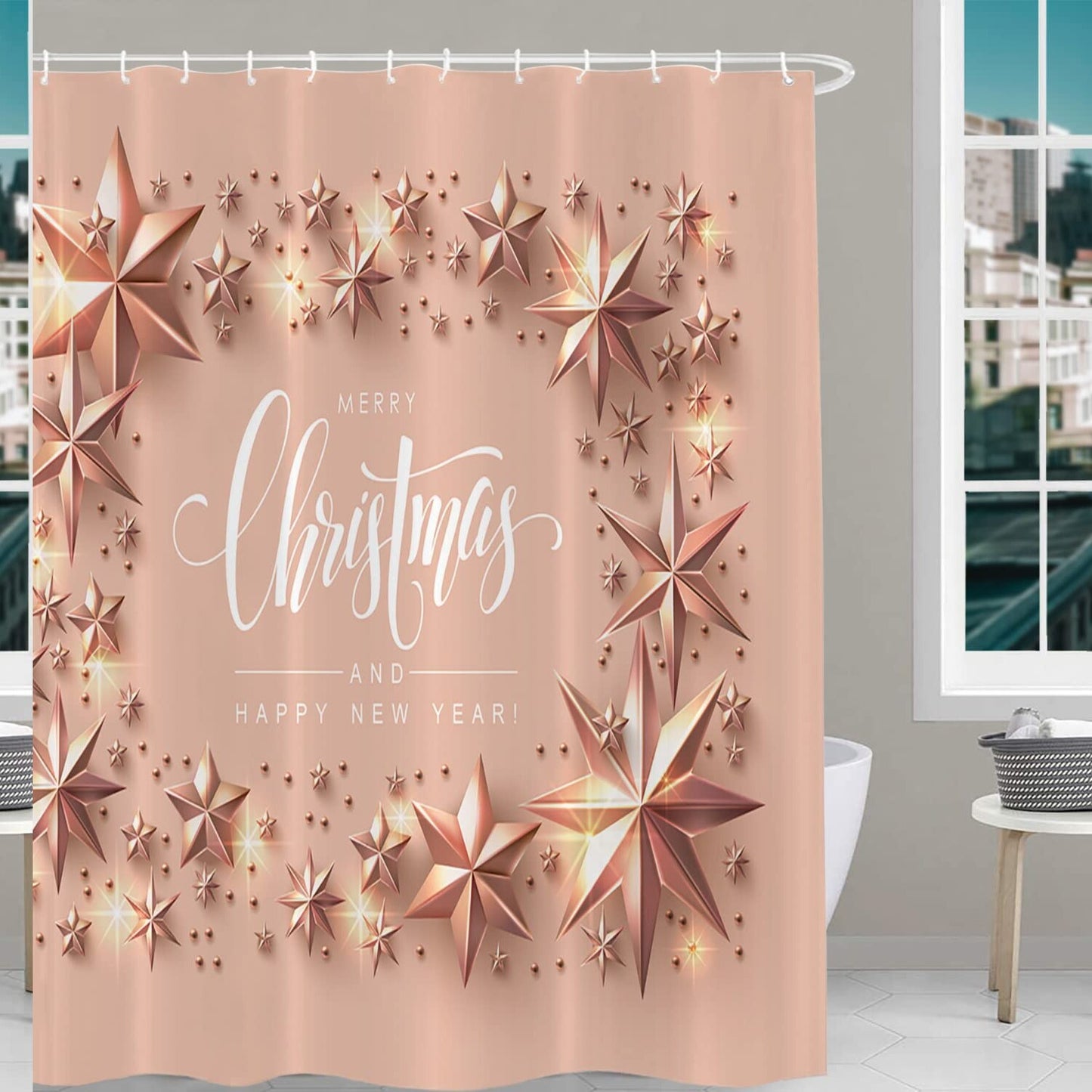 Rose Gold Decorative Shower Curtain 72x72 Inch