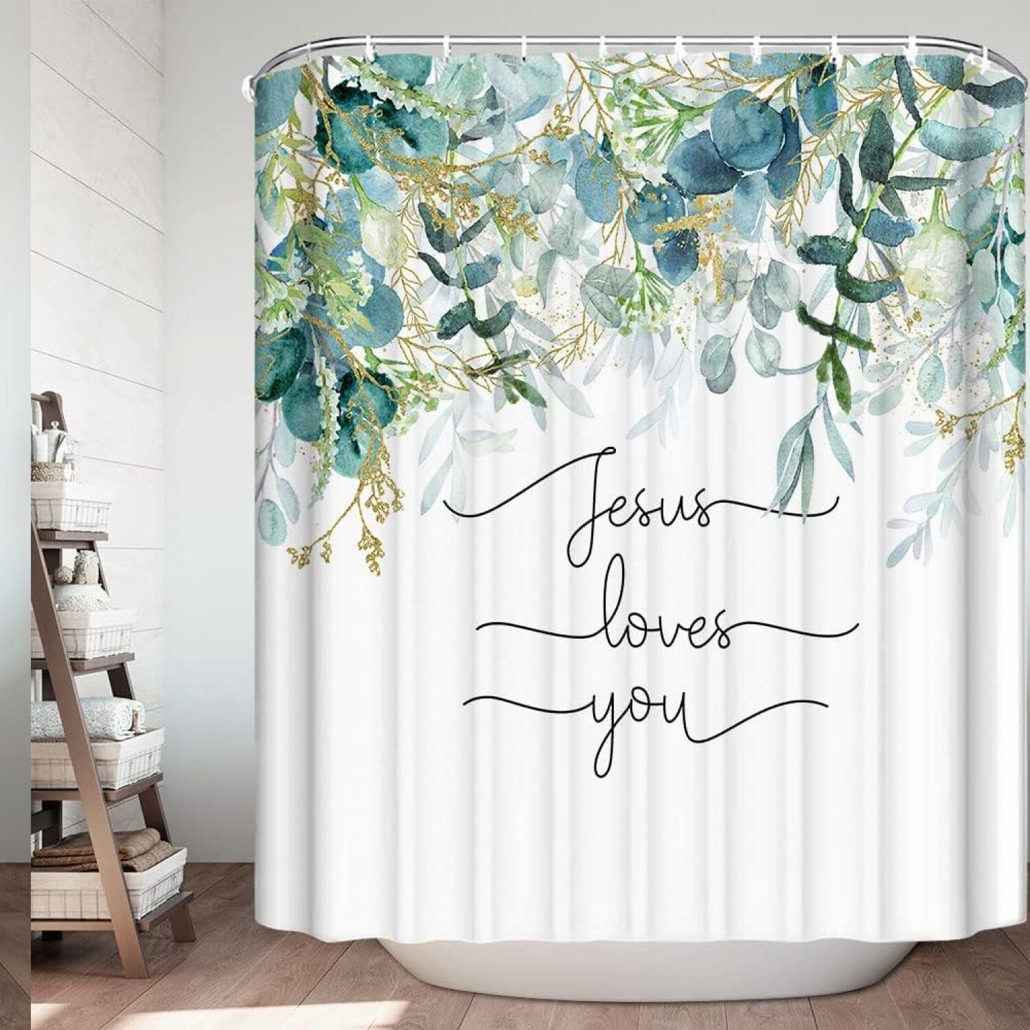 Bible Verse Botanical Shower Curtain 72x72IN