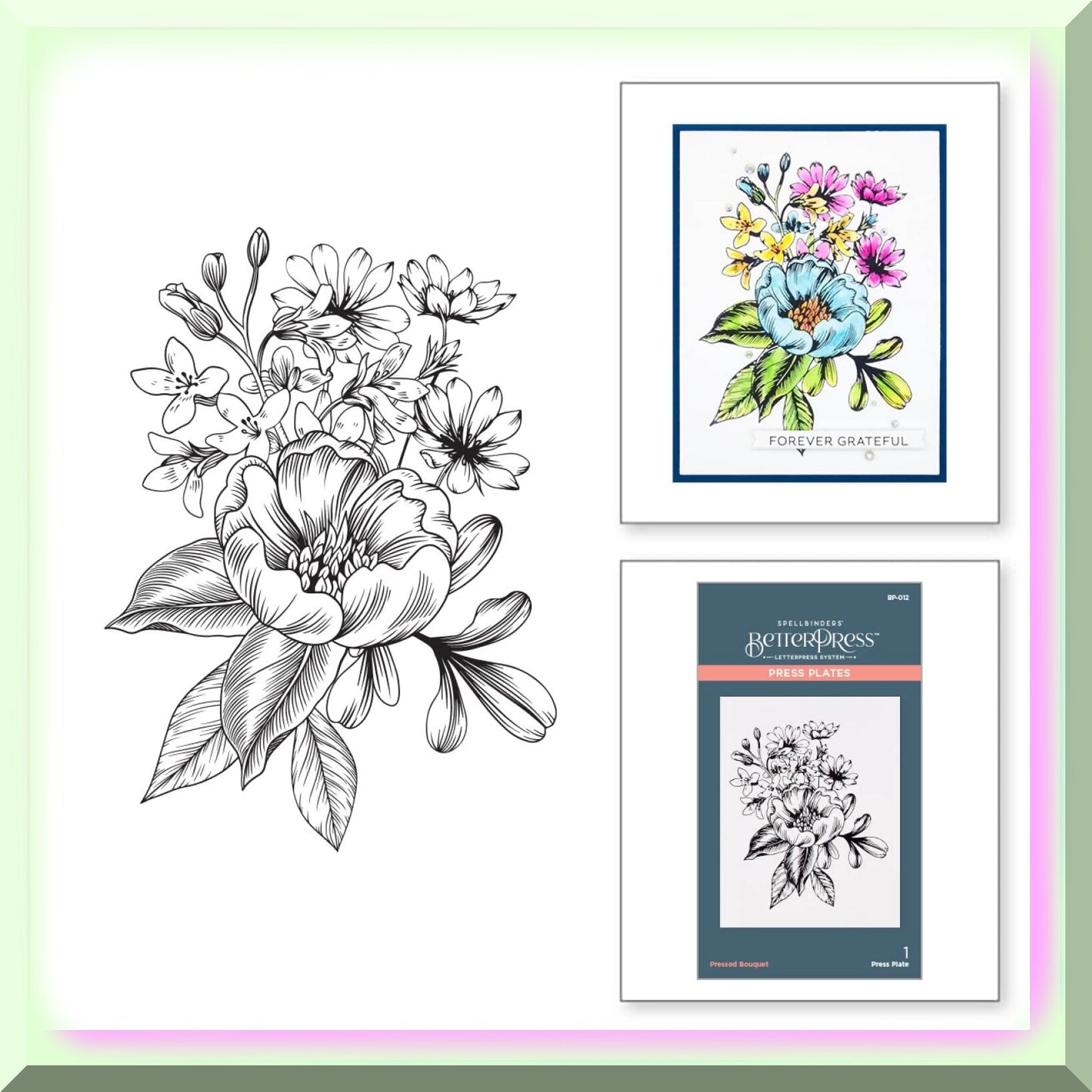 Metallic Bloom Impressions Letterpress Plate