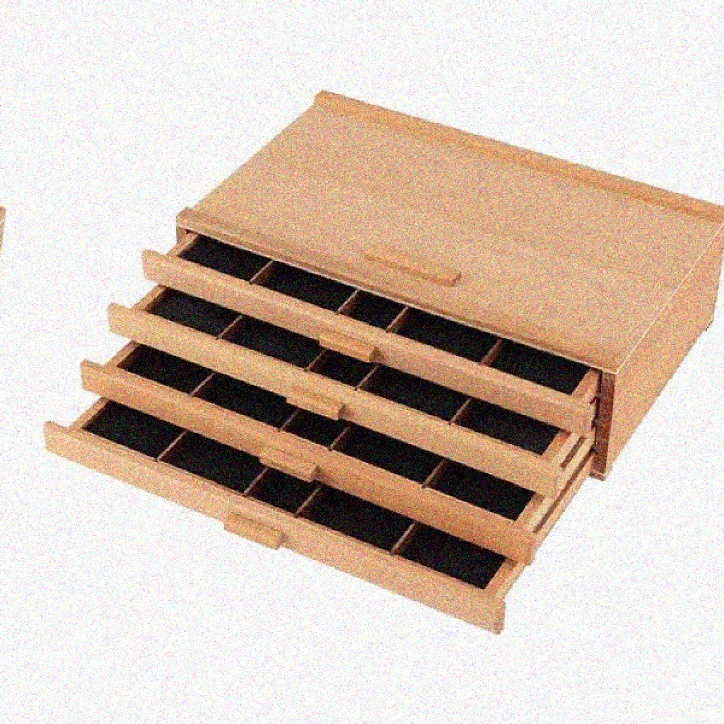 Pastel Storage Box 4 Drawer Wood Organizer