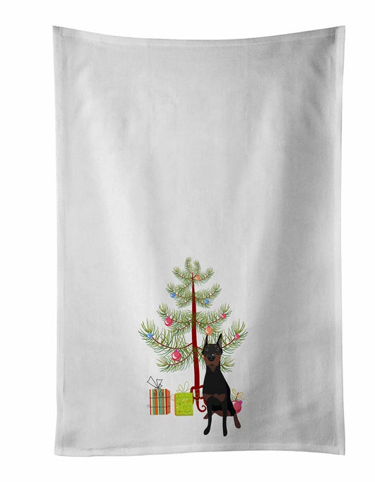 Doberman Pinscher Black & White Kitchen Towel Set 2
