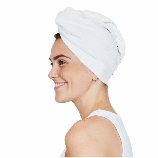 Crystal White Turban Hair Towel, One Size