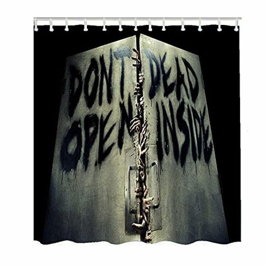 Zombie Shower Curtain Grey Black 72x72 Inches