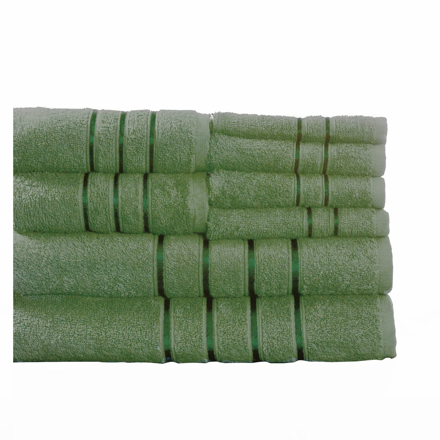 8 Piece Cotton Plush Bath Towel Set Green