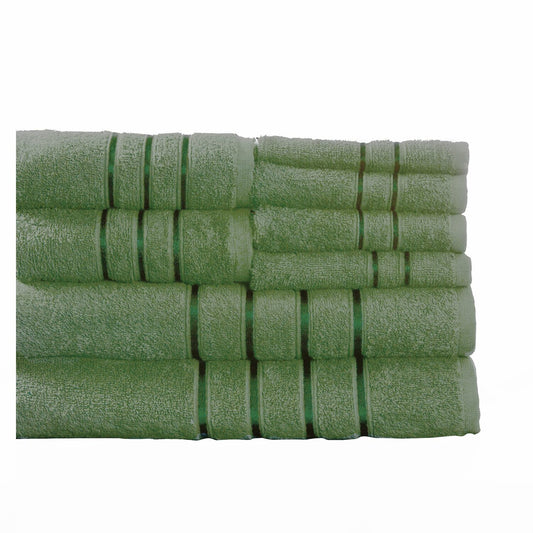 8 Piece Cotton Plush Bath Towel Set Green