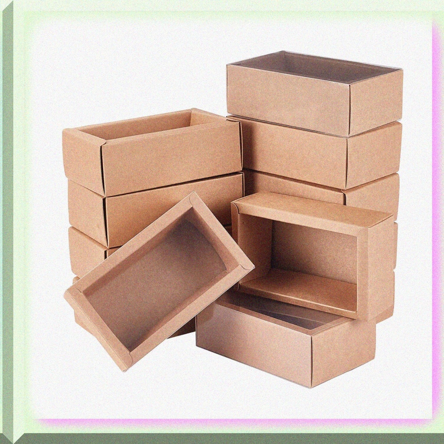 12 Pack Brown Rectangle Kraft Boxes 7x5x1.5 Inches