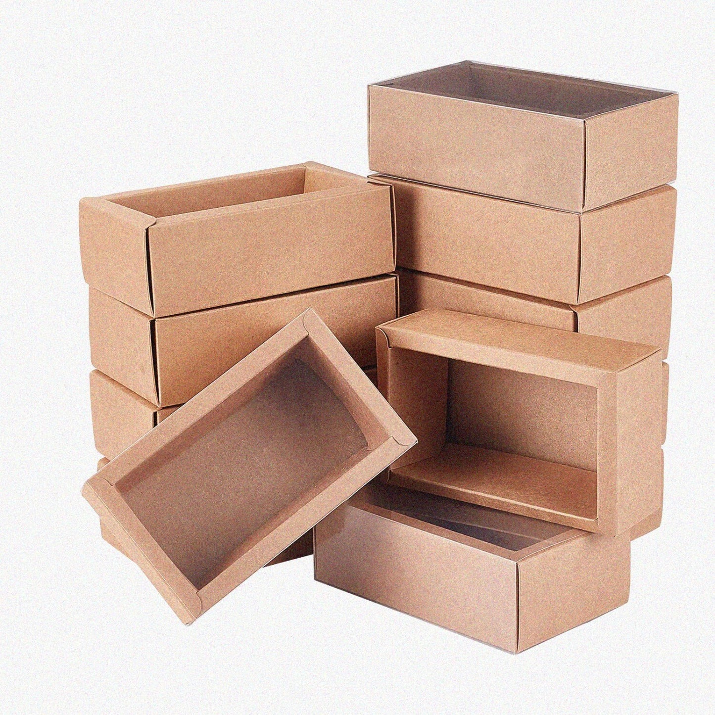 12 Pack Brown Rectangle Kraft Boxes 7x5x1.5 Inches
