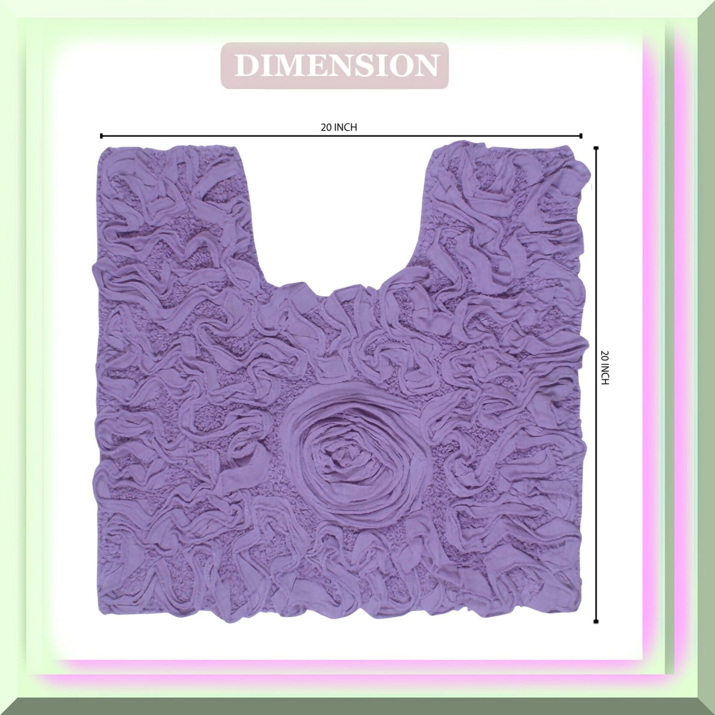 20"x20" Cotton Contour Bath Rug Purple