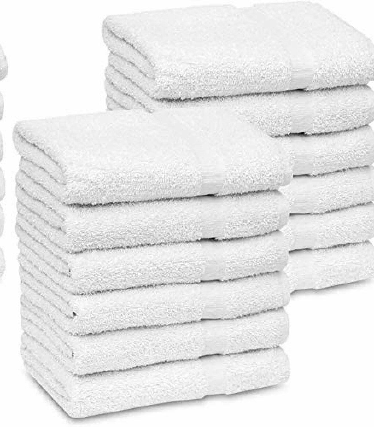 Bulk White Cotton Bath Towels 12 Pack 22x44 Inches