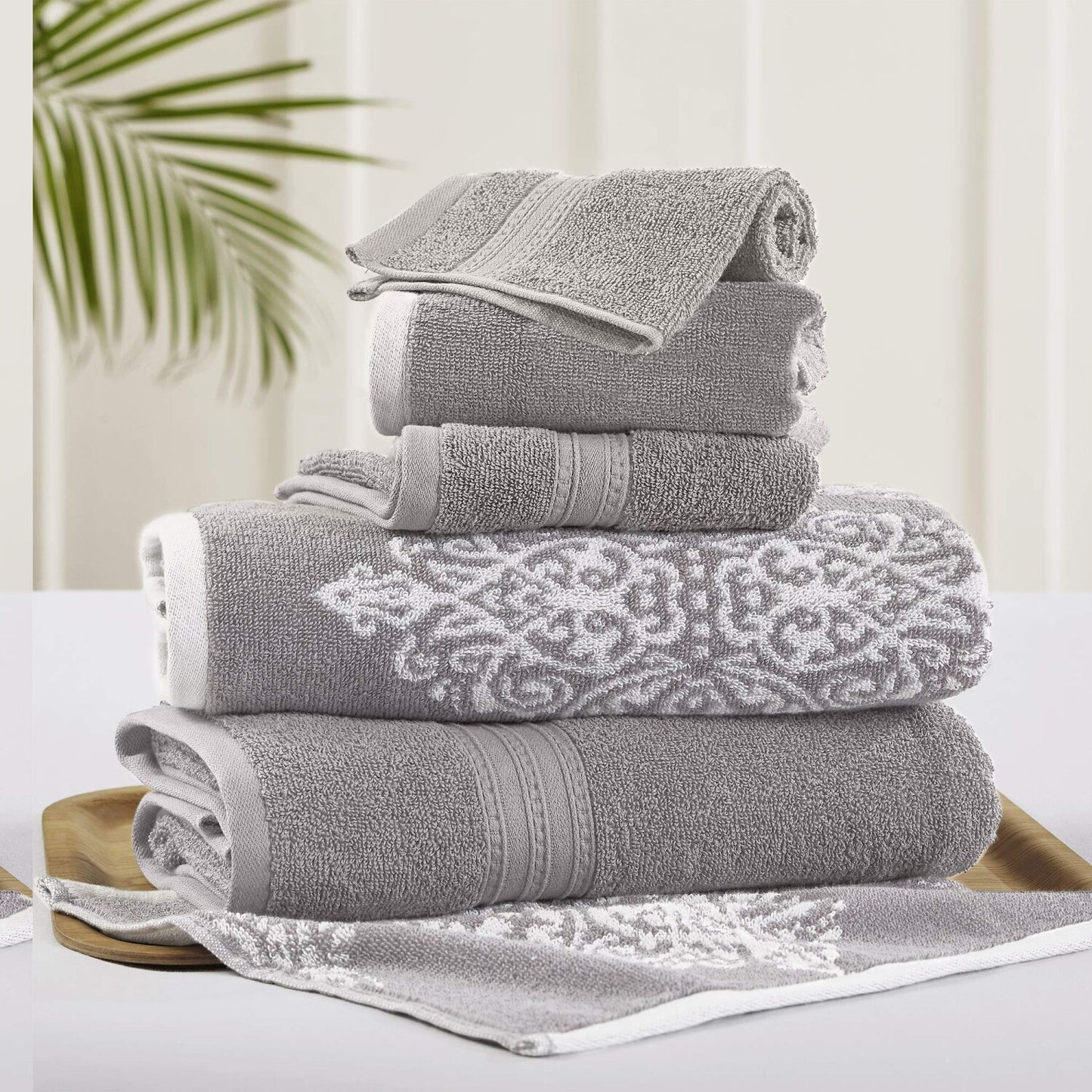 Artesia Damask 6 Piece Reversible Cotton Towel Set