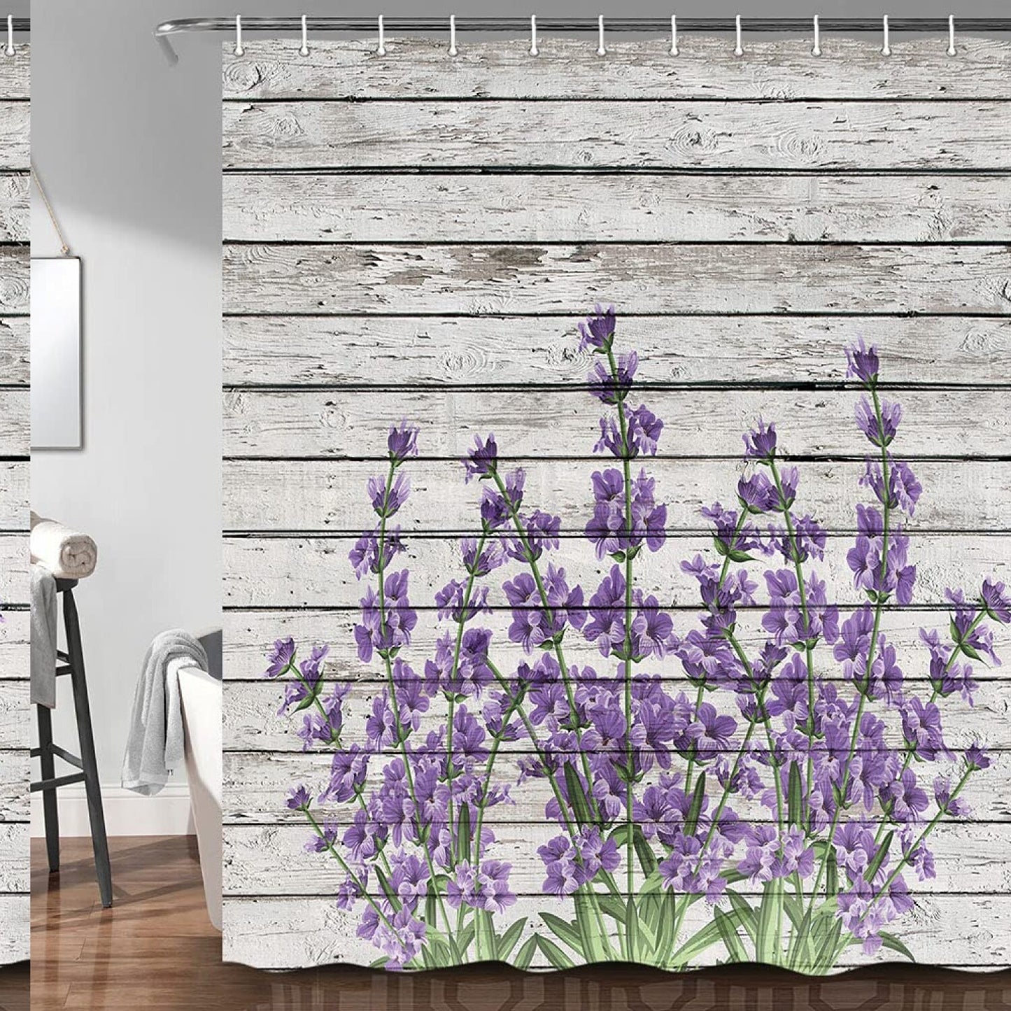 Purple Lavender Vintage Shower Curtain 69x70