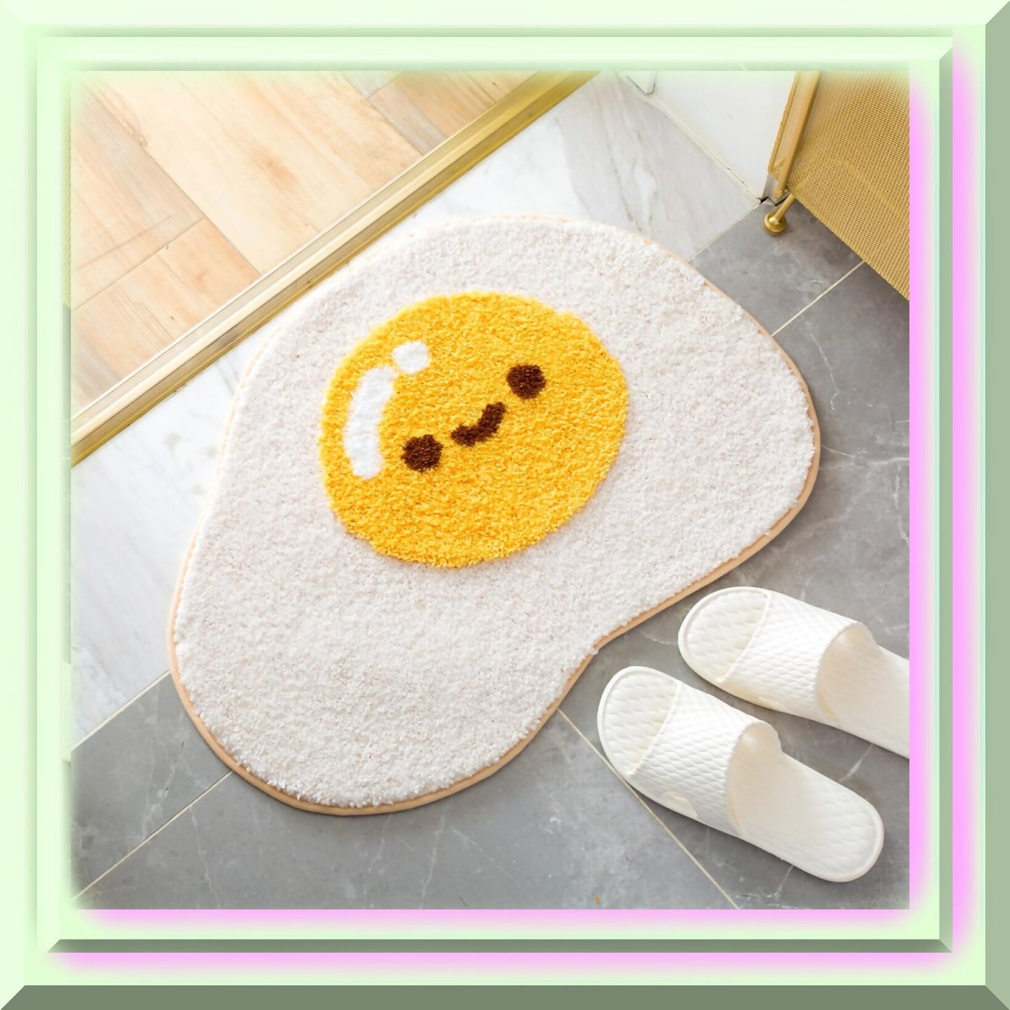 Egg Microfiber Bath Mat 18x26 Non-Slip Shower Rug