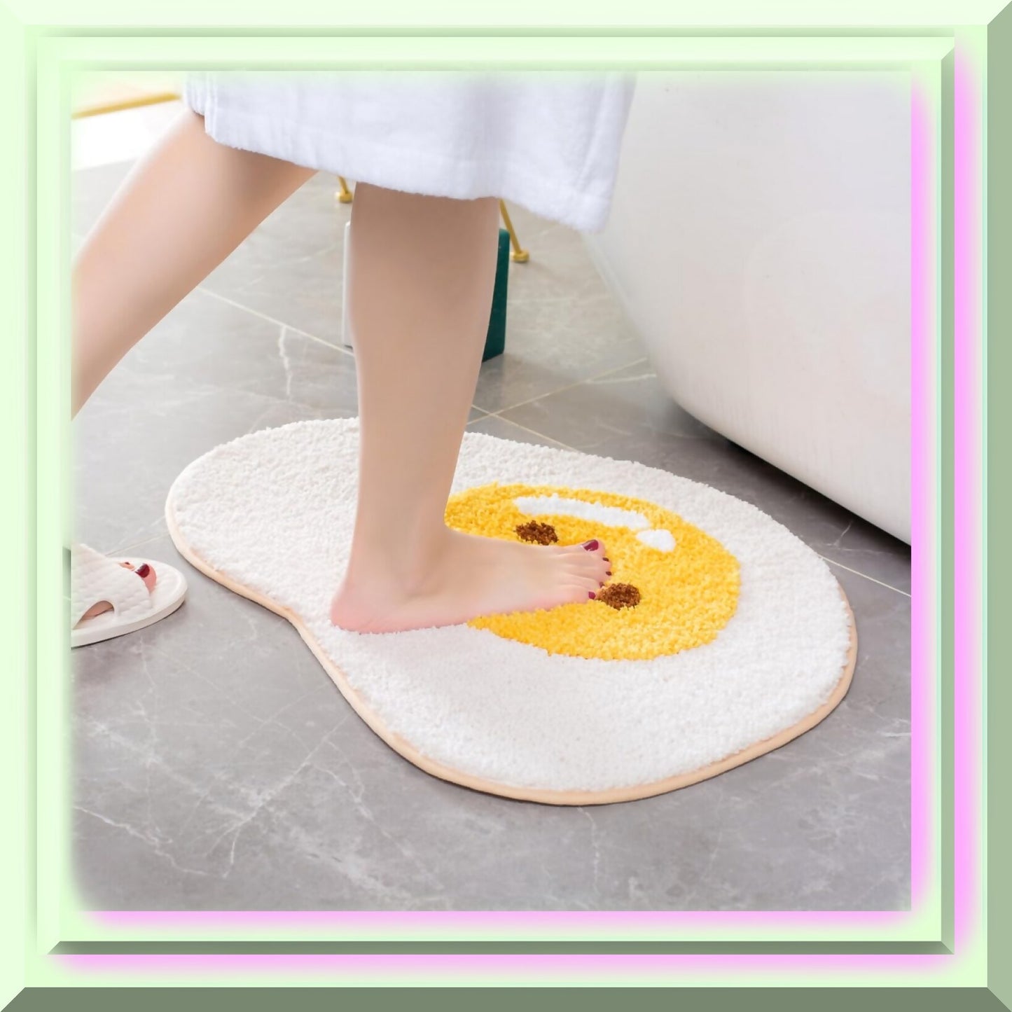 Egg Microfiber Bath Mat 18x26 Non-Slip Shower Rug