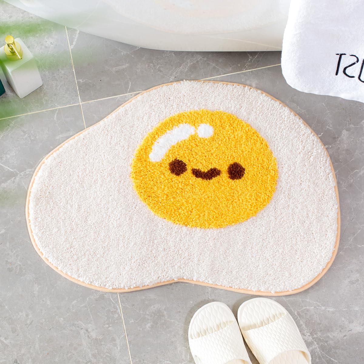 Egg Microfiber Bath Mat 18x26 Non-Slip Shower Rug
