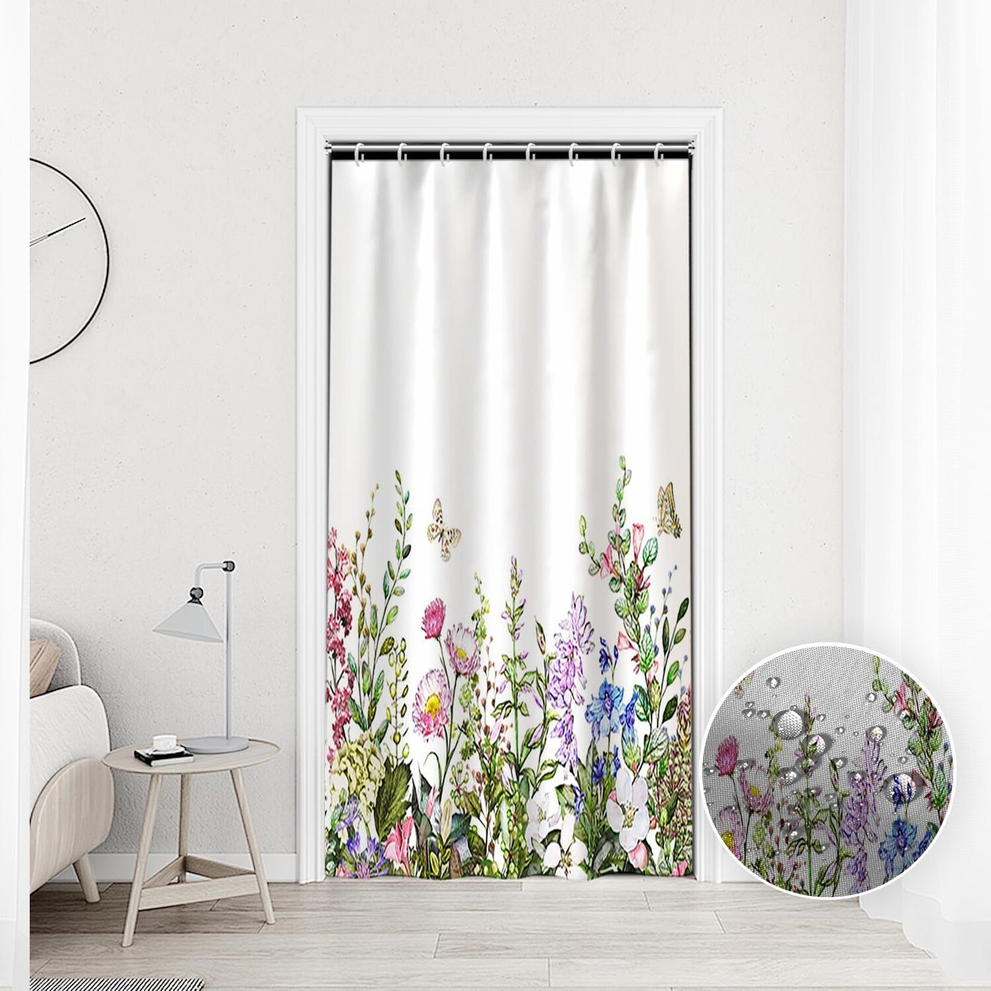 48x72inch Polyester Floral Shower Curtain