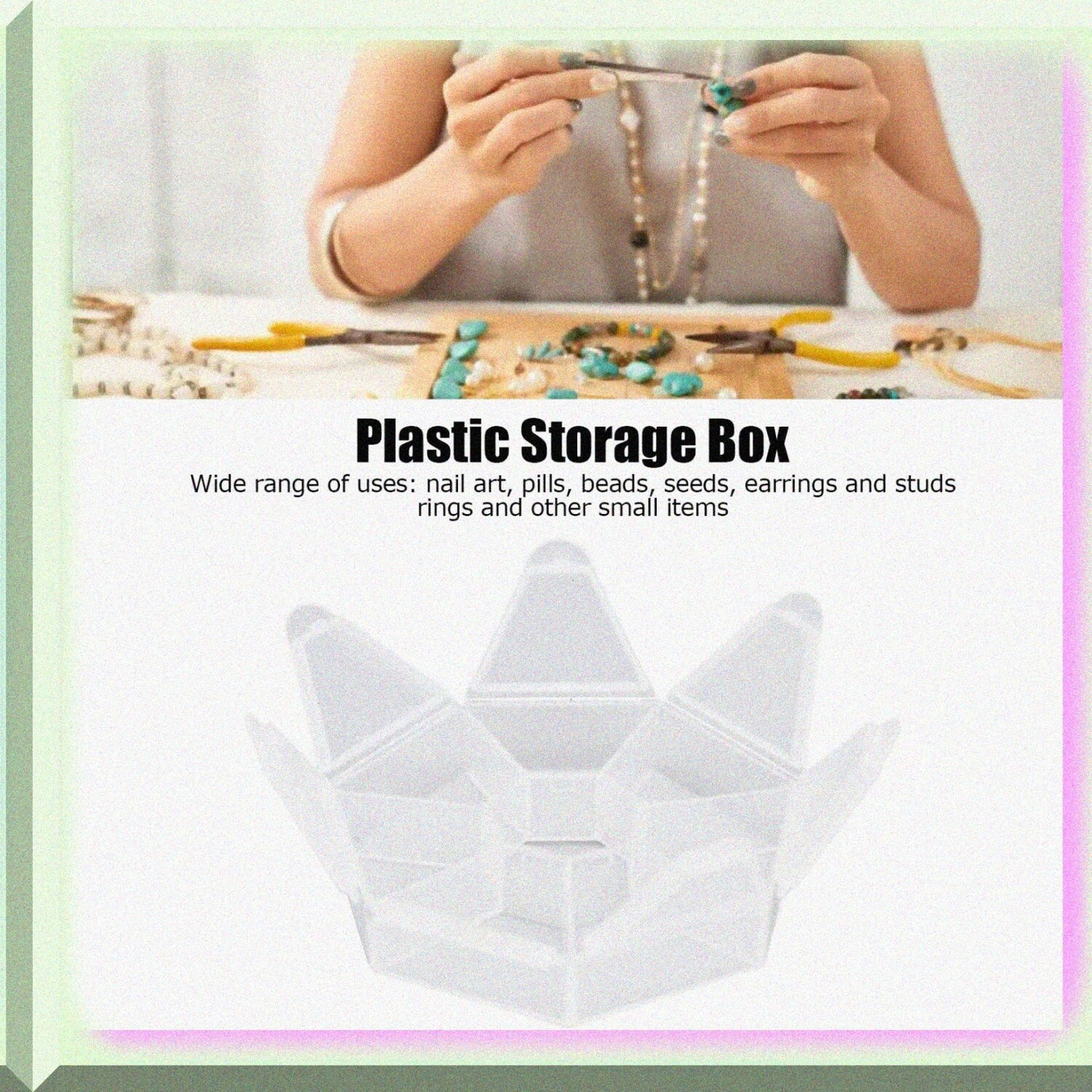 Clear Round Jewelry Bead Storage Organizer 7 Compartments 4 Pack