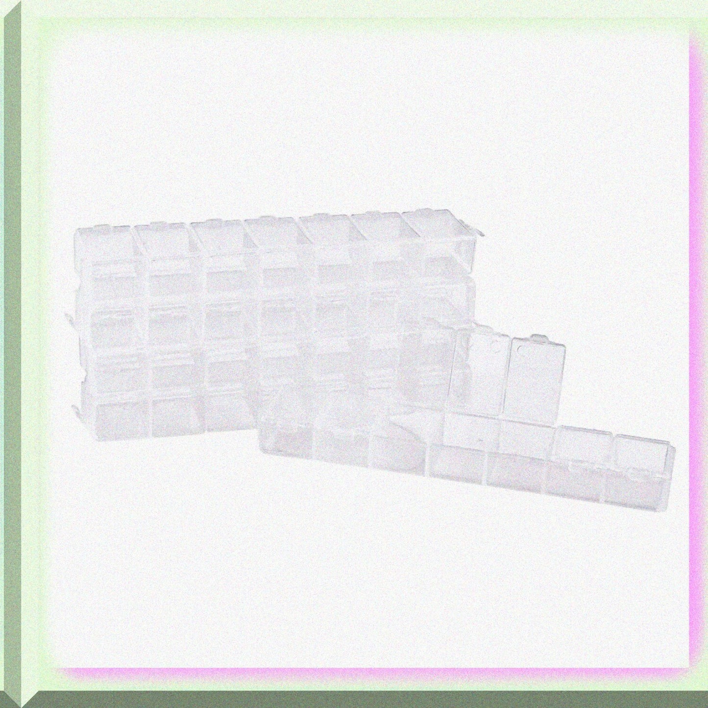 8 Pack Jewelry Dividers Box 7 Compartments Clear Plastic Storage