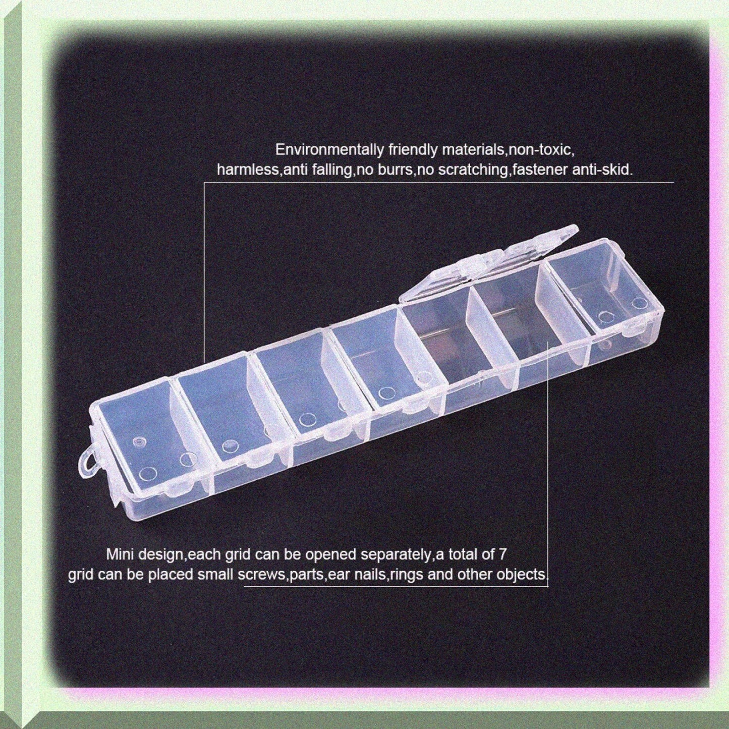 8 Pack Jewelry Dividers Box 7 Compartments Clear Plastic Storage