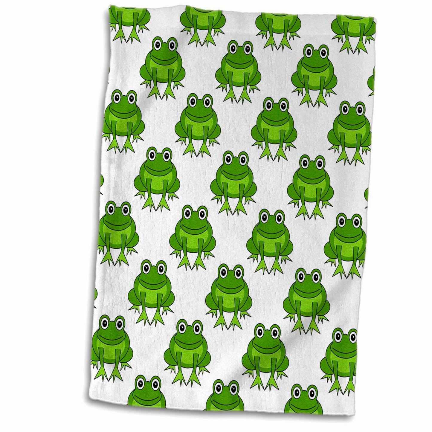 Green Frog Pattern Towel 15" x 22"
