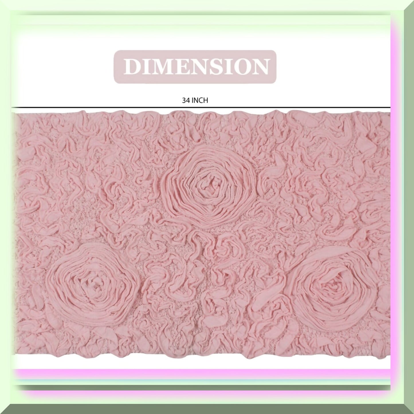 100% Cotton Pink Bath Rug 21"x34"
