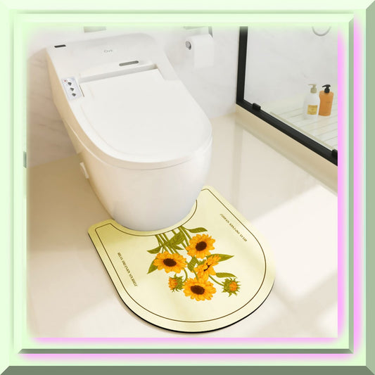 Floral Bathroom Contour Rug 21.6''19.6''