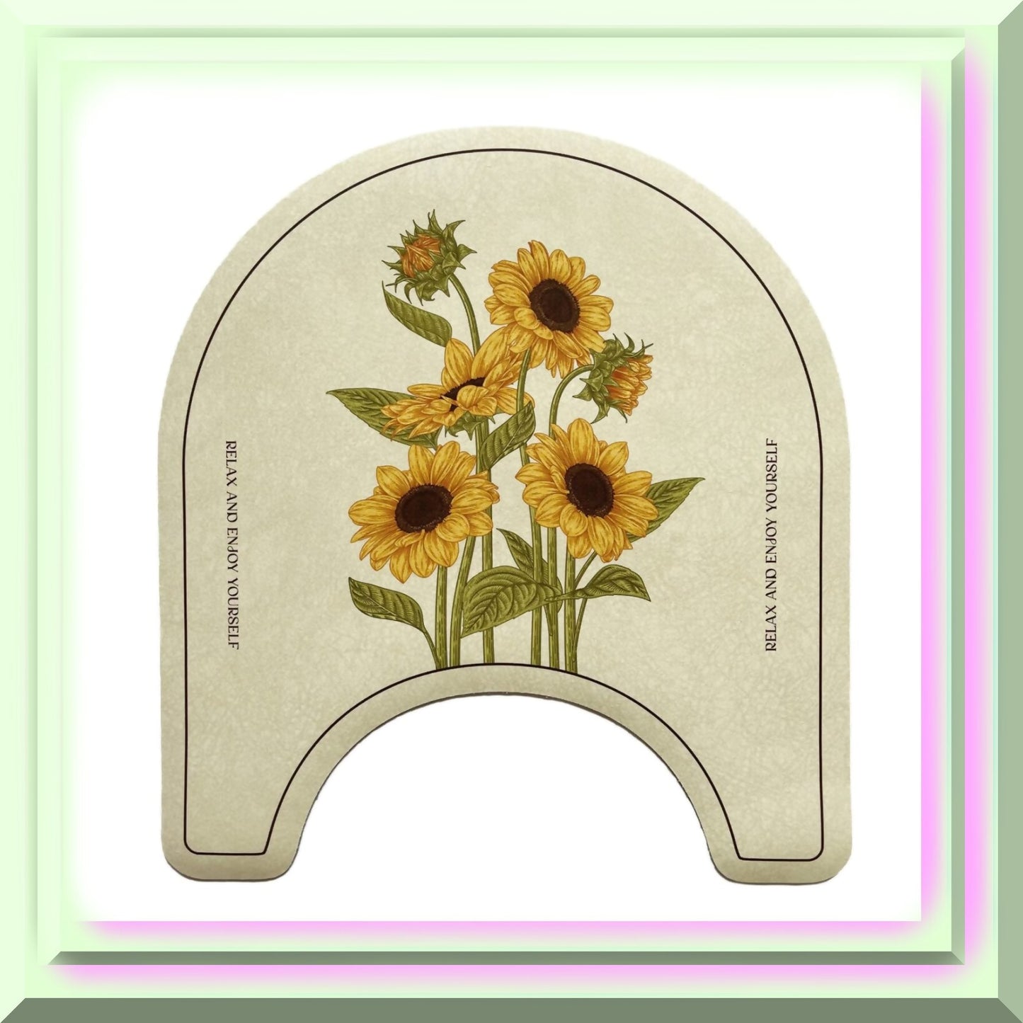 Floral Bathroom Contour Rug 21.6''19.6''