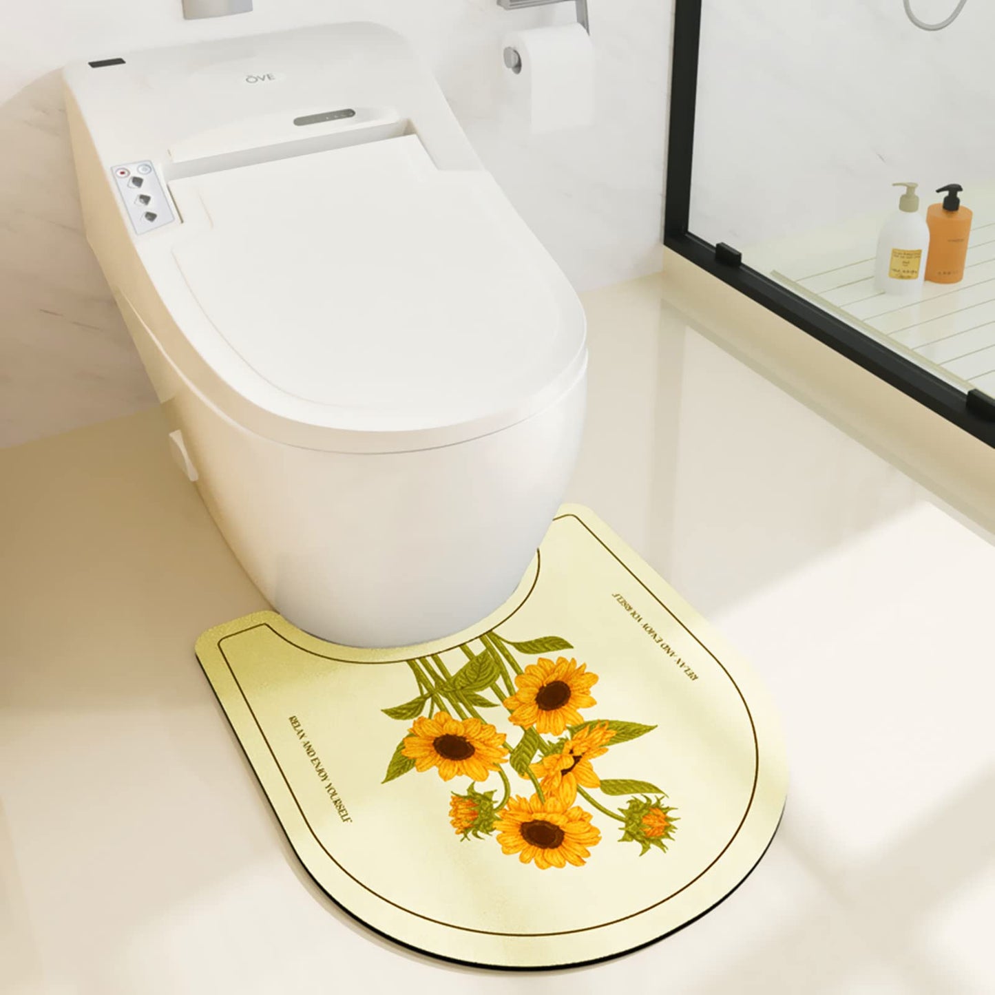 Floral Bathroom Contour Rug 21.6''19.6''