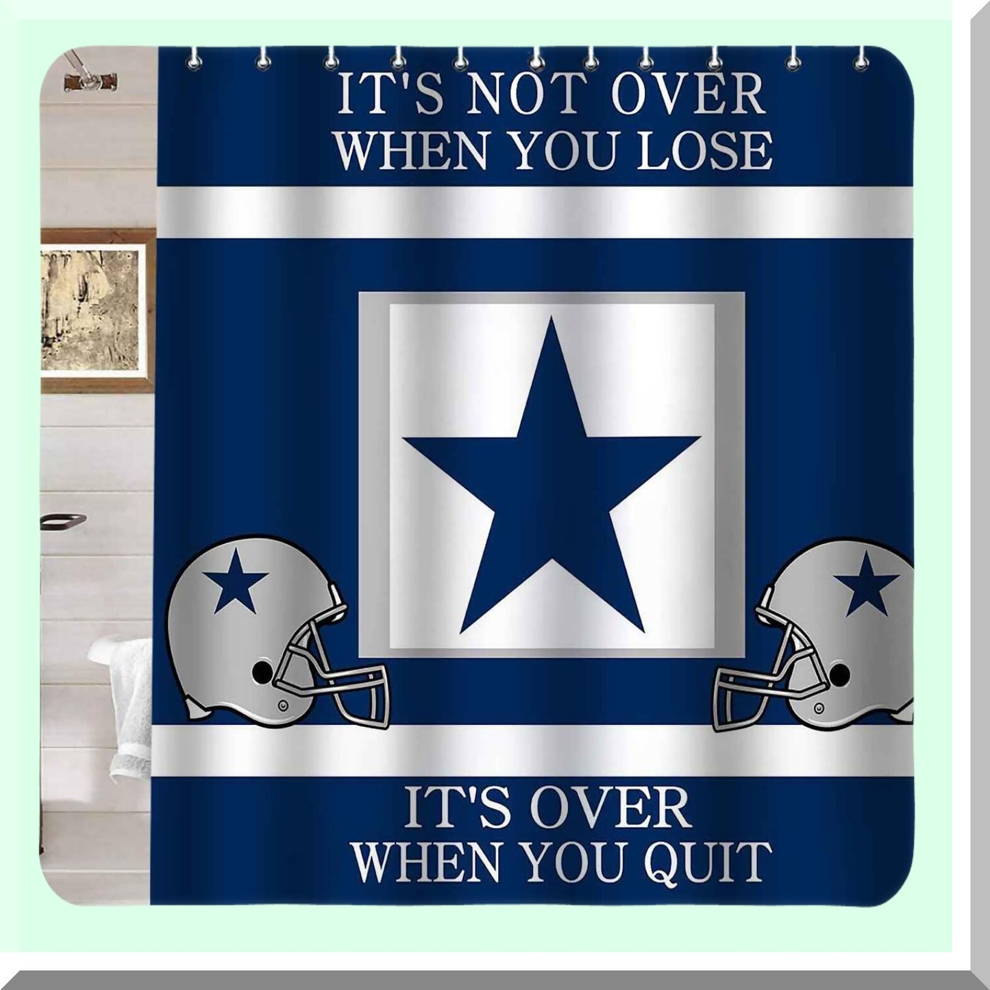 4PCS Inspirational Quotes Shower Curtain and Bath Rug Set