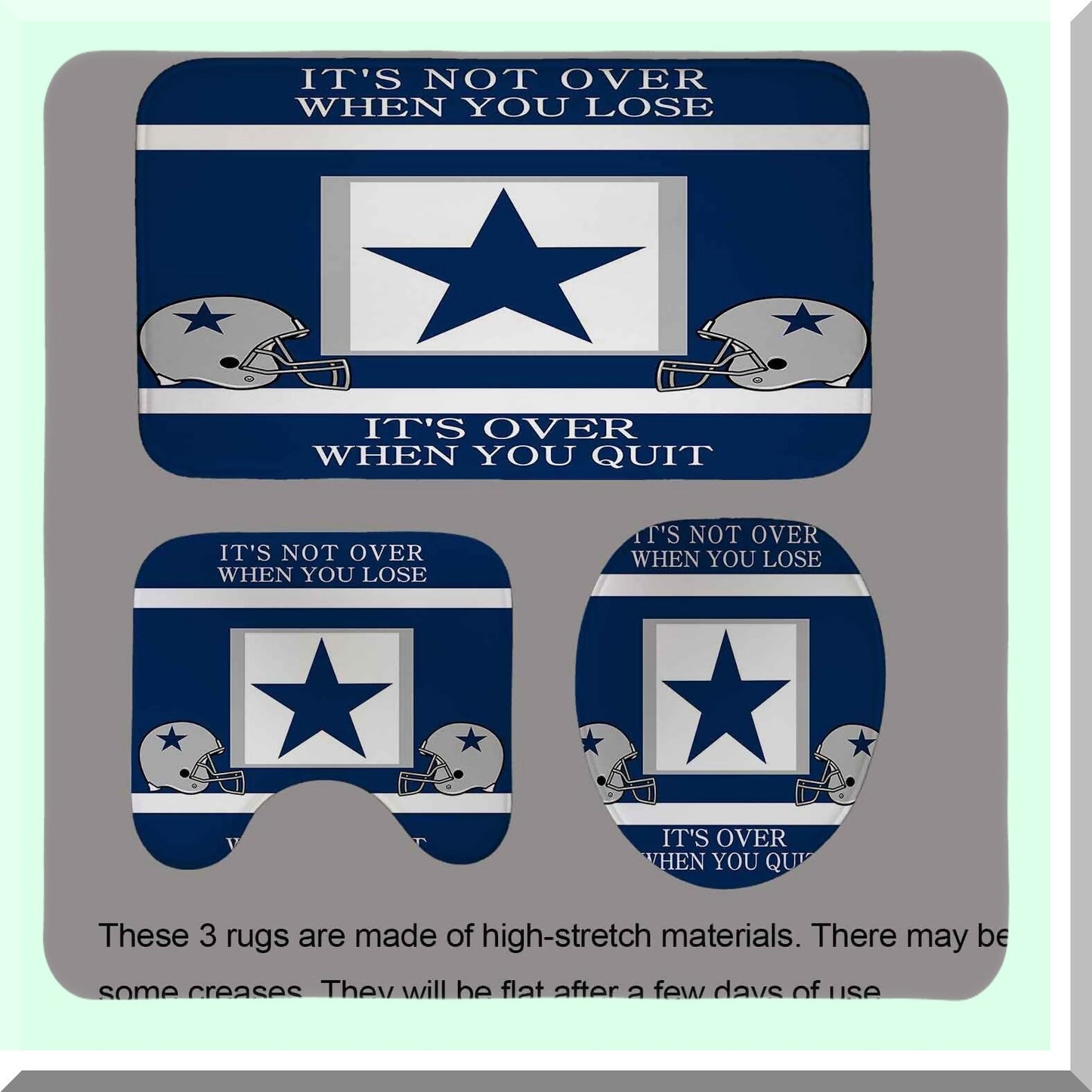 4PCS Inspirational Quotes Shower Curtain and Bath Rug Set