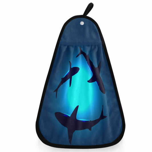 Floating Shark Hand Towel, Cotton, 16x12 inches