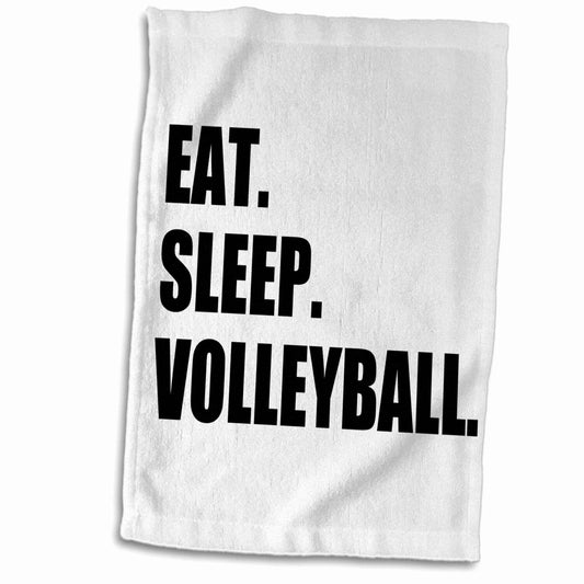 Eat Sleep Volleyball Beach Towel 15" x 22" Multicolor