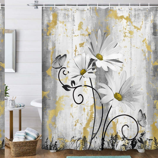 Rustic Farmhouse Shower Curtain 70x70in with Hooks