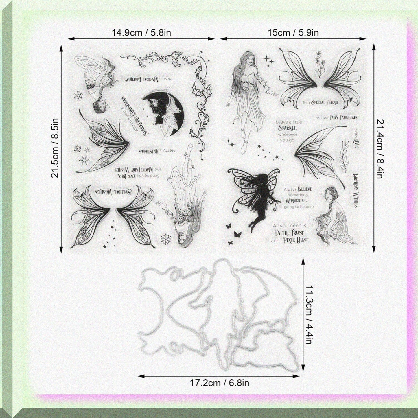 Flower Fairy Clear Stamps with Cutting Die Set