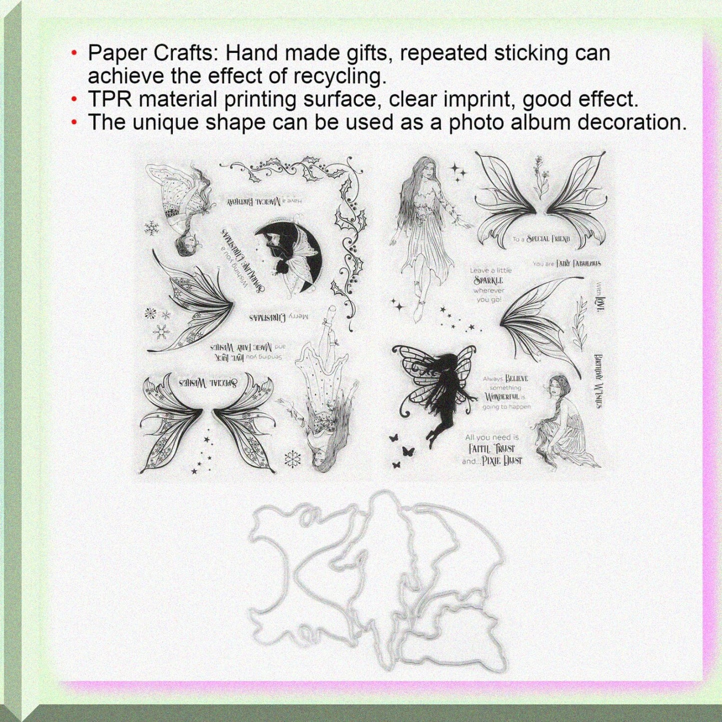 Flower Fairy Clear Stamps with Cutting Die Set