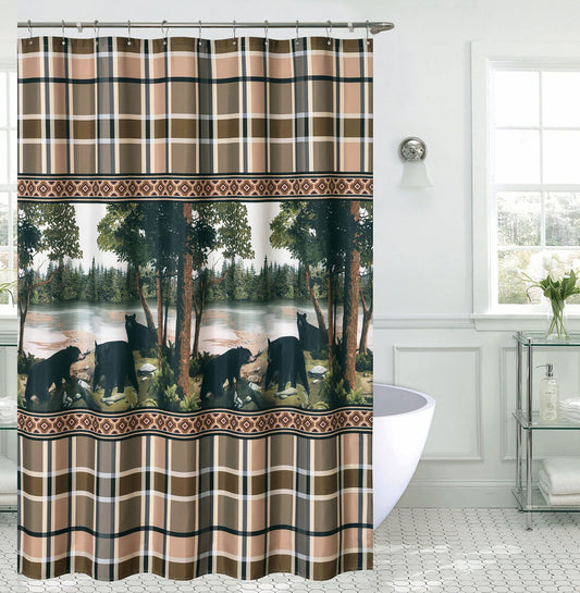 Woodland Bear Scenic 72" Shower Curtain