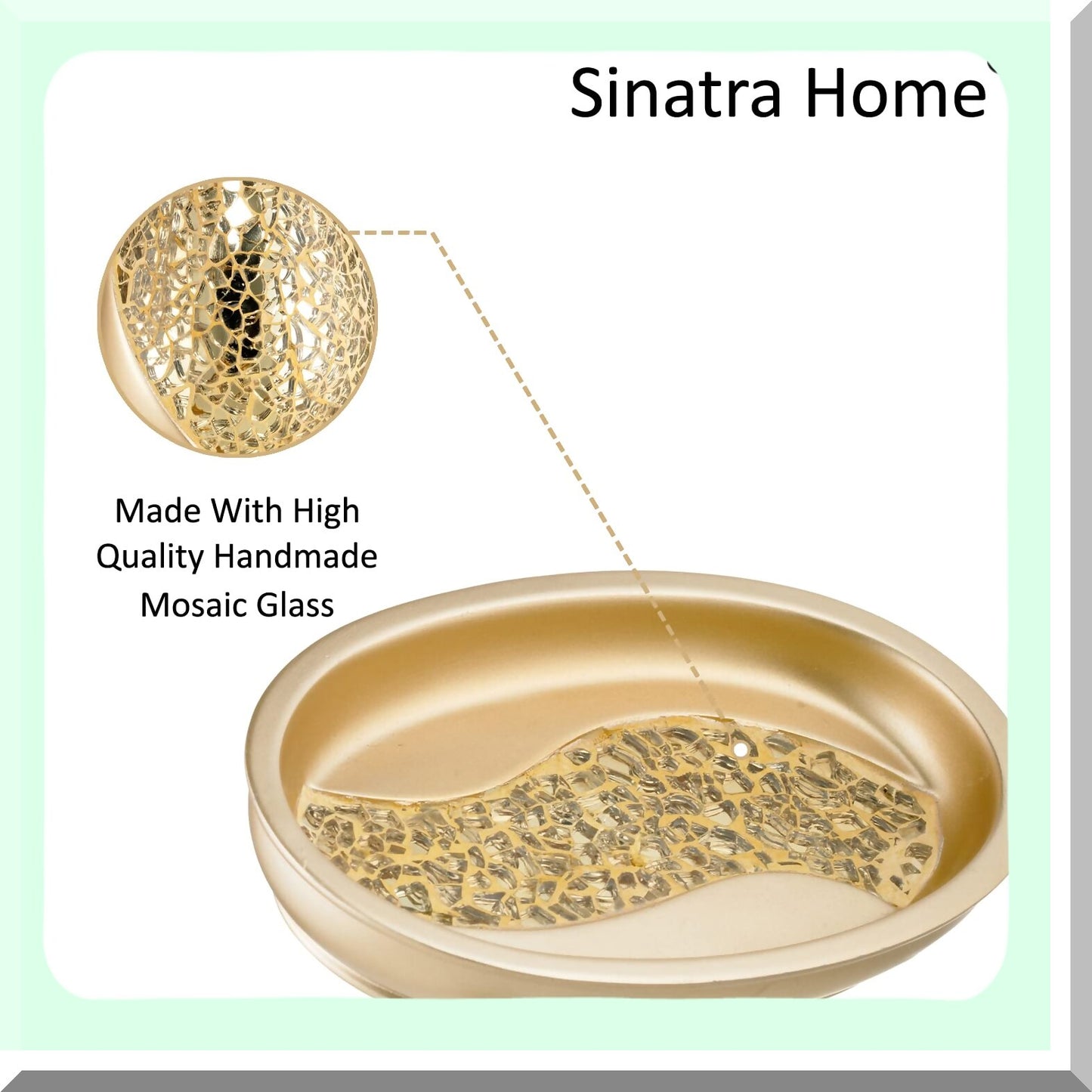 4pc Bathroom Accessories Set Champagne Gold