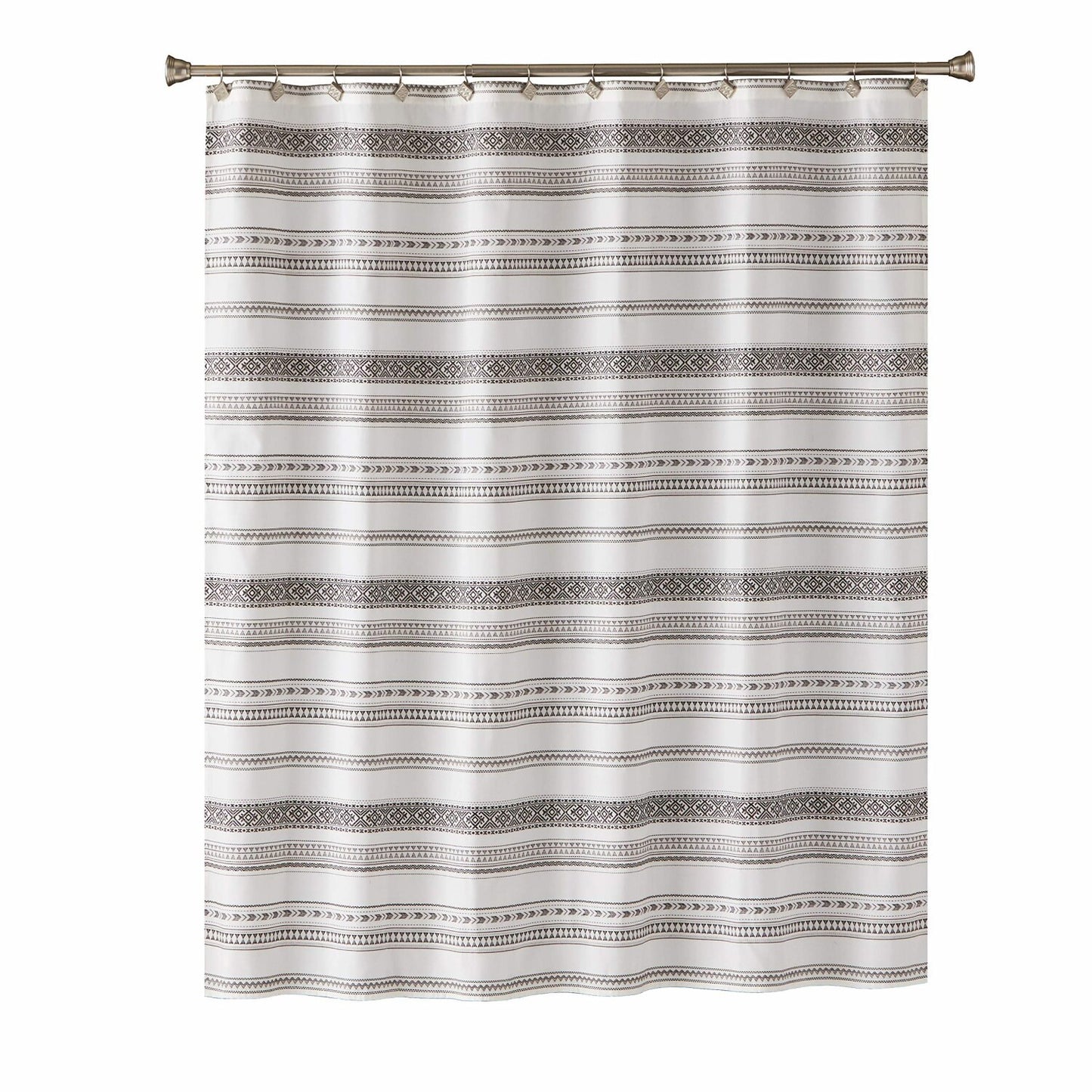 Geo Stripe Shower Curtain Black 70x72