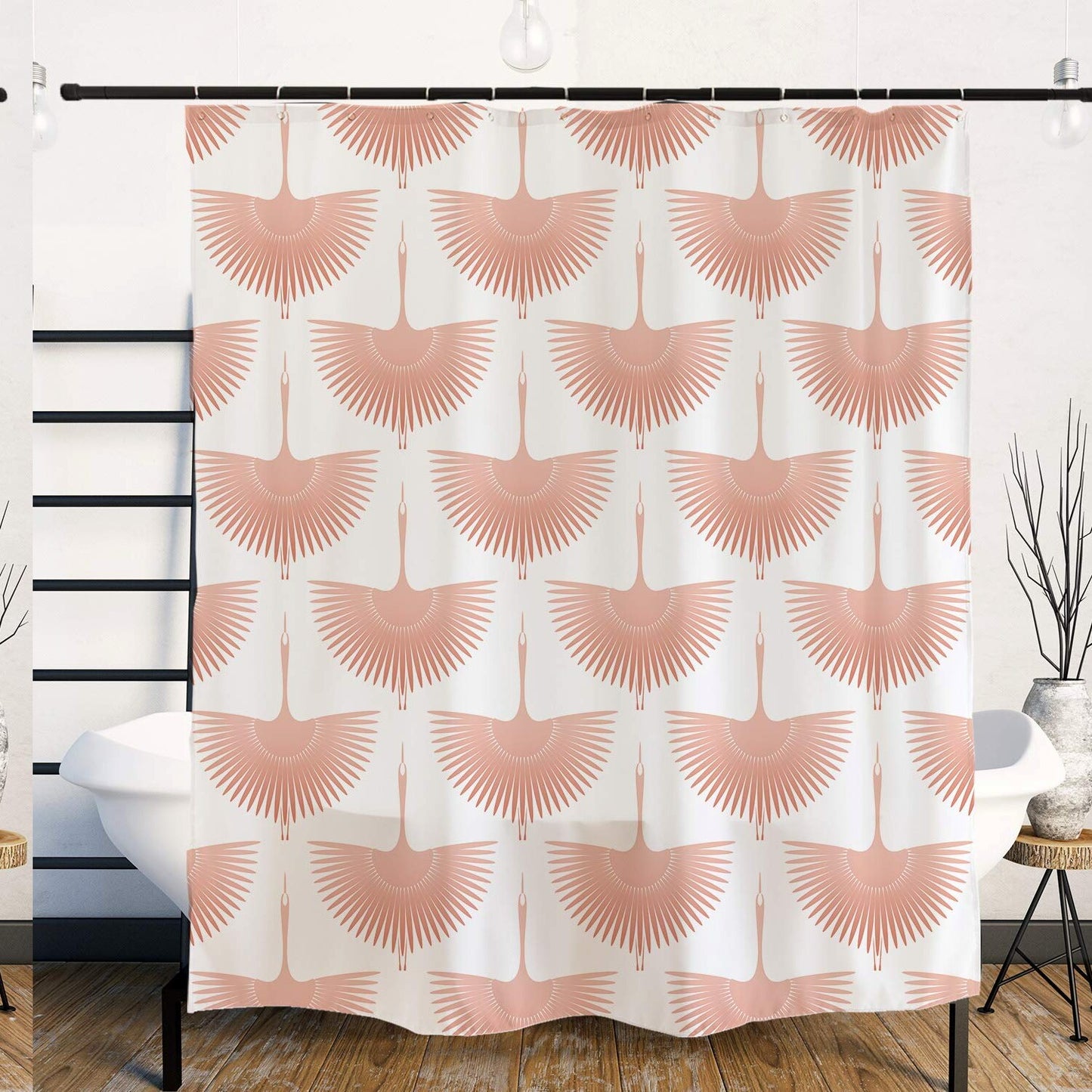 Pink Cranes Shower Curtain 72x72 Inches