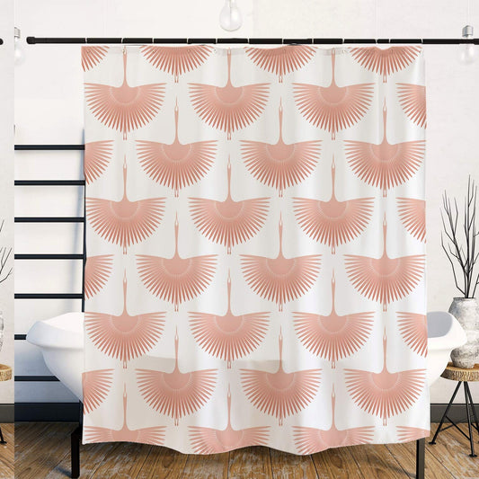 Pink Cranes Shower Curtain 72x72 Inches