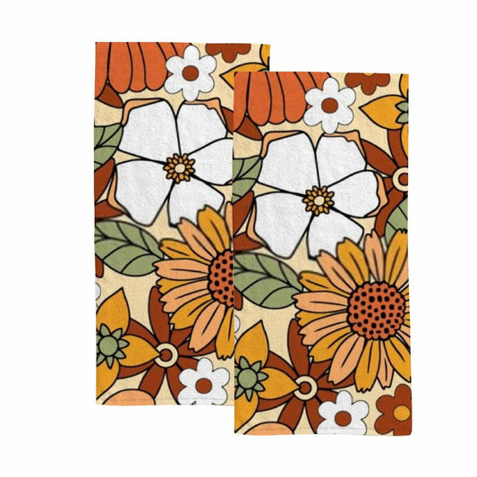 Hand Towel 15x30 Inch 2Pack, Floral, Absorbent
