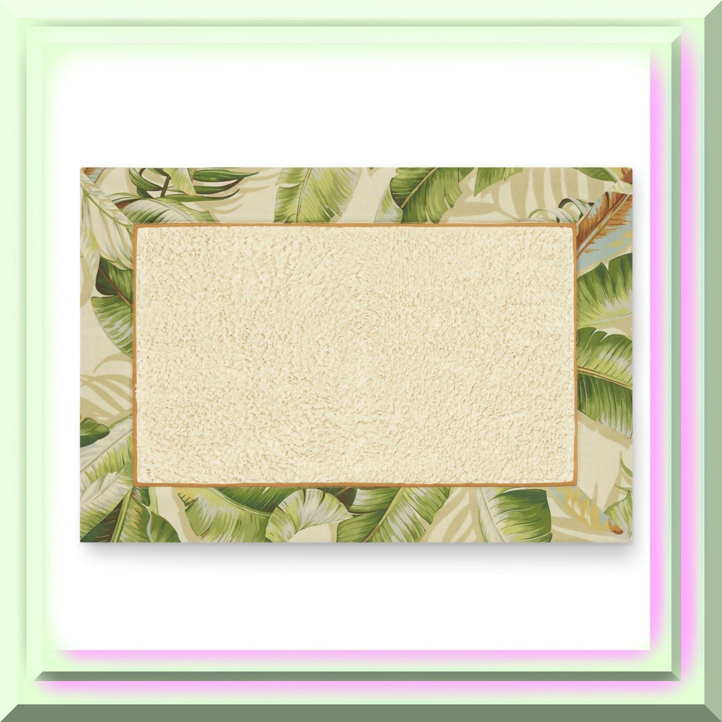 Cotton Bathroom Rug 20"x30" Tropical Green