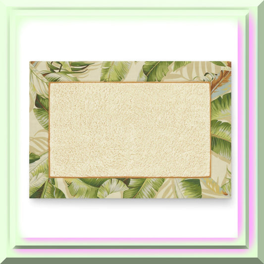 Cotton Bathroom Rug 20"x30" Tropical Green