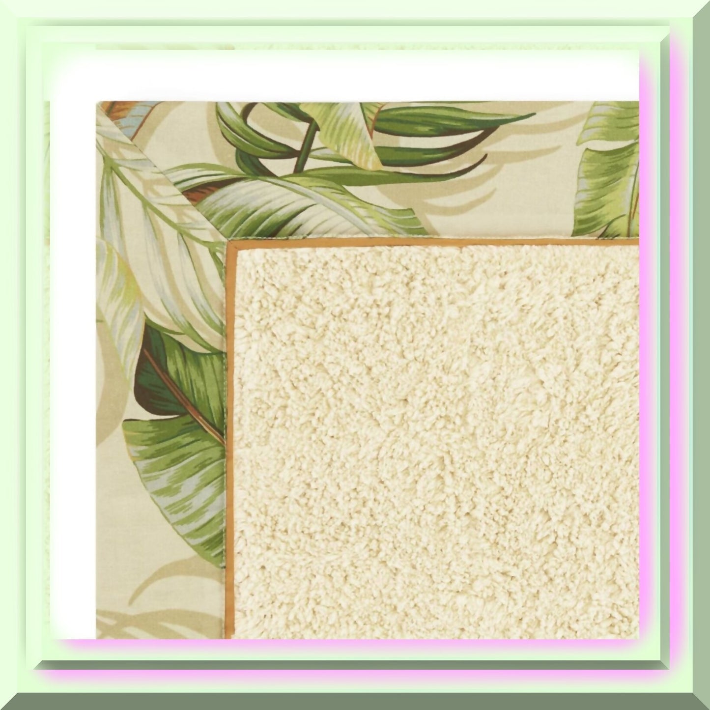 Cotton Bathroom Rug 20"x30" Tropical Green