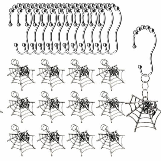 Stainless Steel Shower Curtain Hooks Set of 12