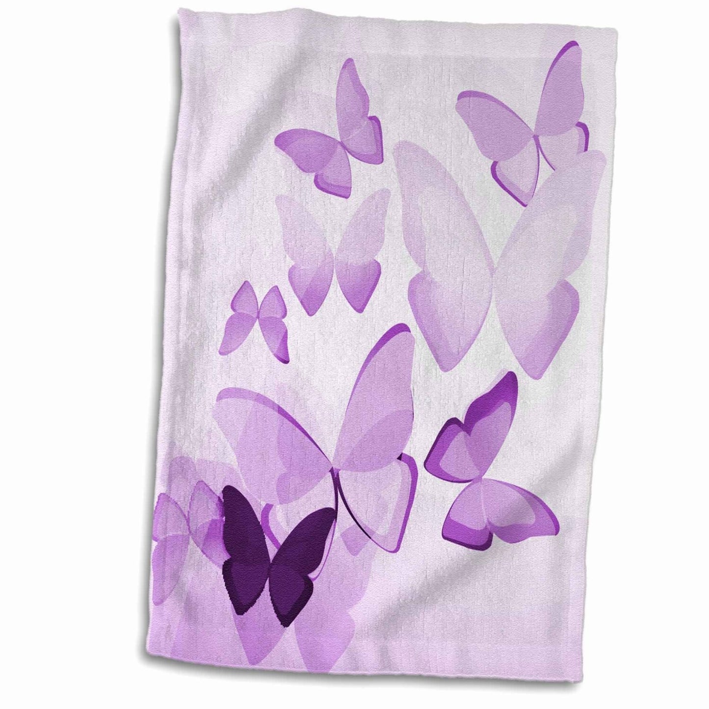 3D Rose Purple Butterfly Hand/Sports Towel 15x22