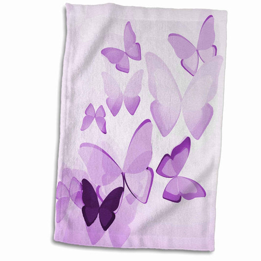3D Rose Purple Butterfly Hand/Sports Towel 15x22