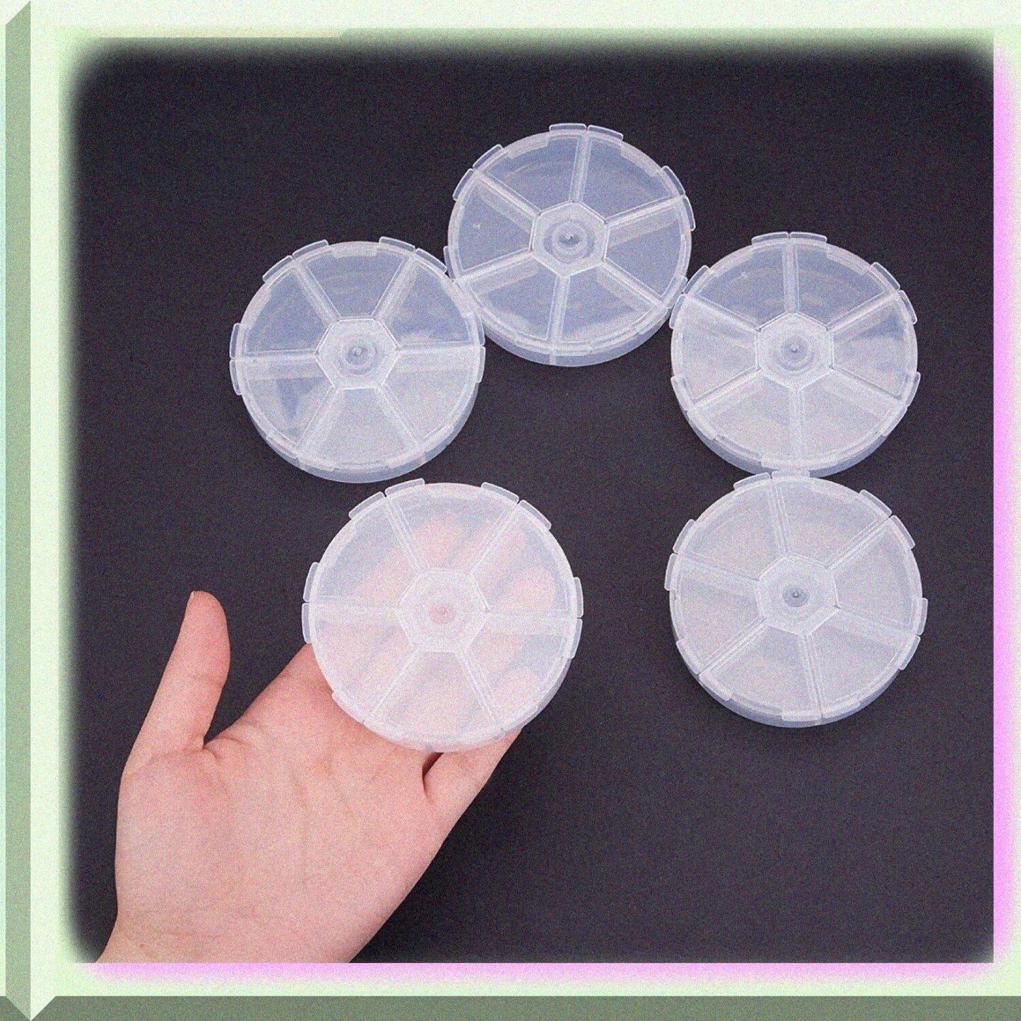 20Pcs Clear Plastic Bead Storage Containers 3.07 Inch Diameter