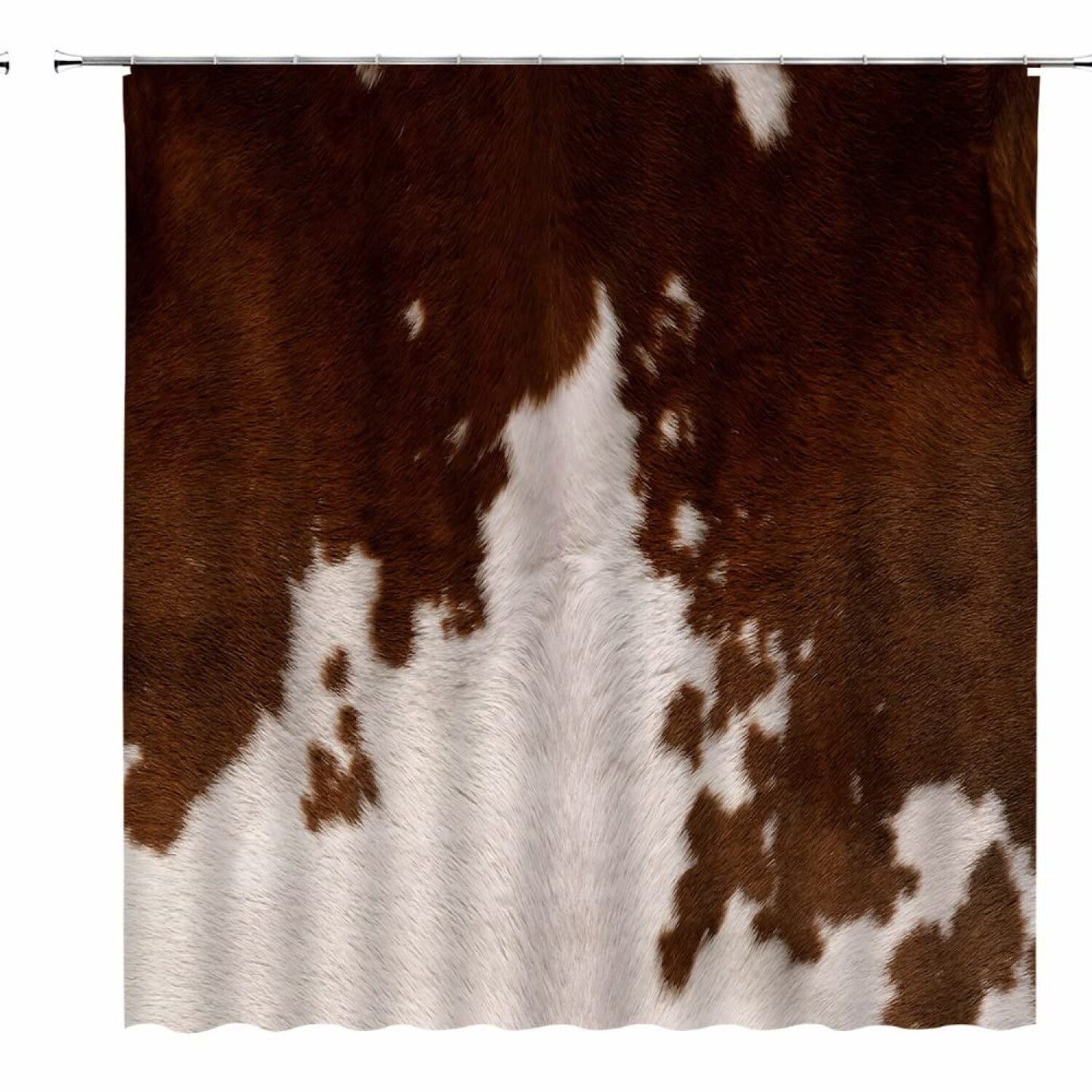 Cowhide Shower Curtain Brown Milk Cow Print
