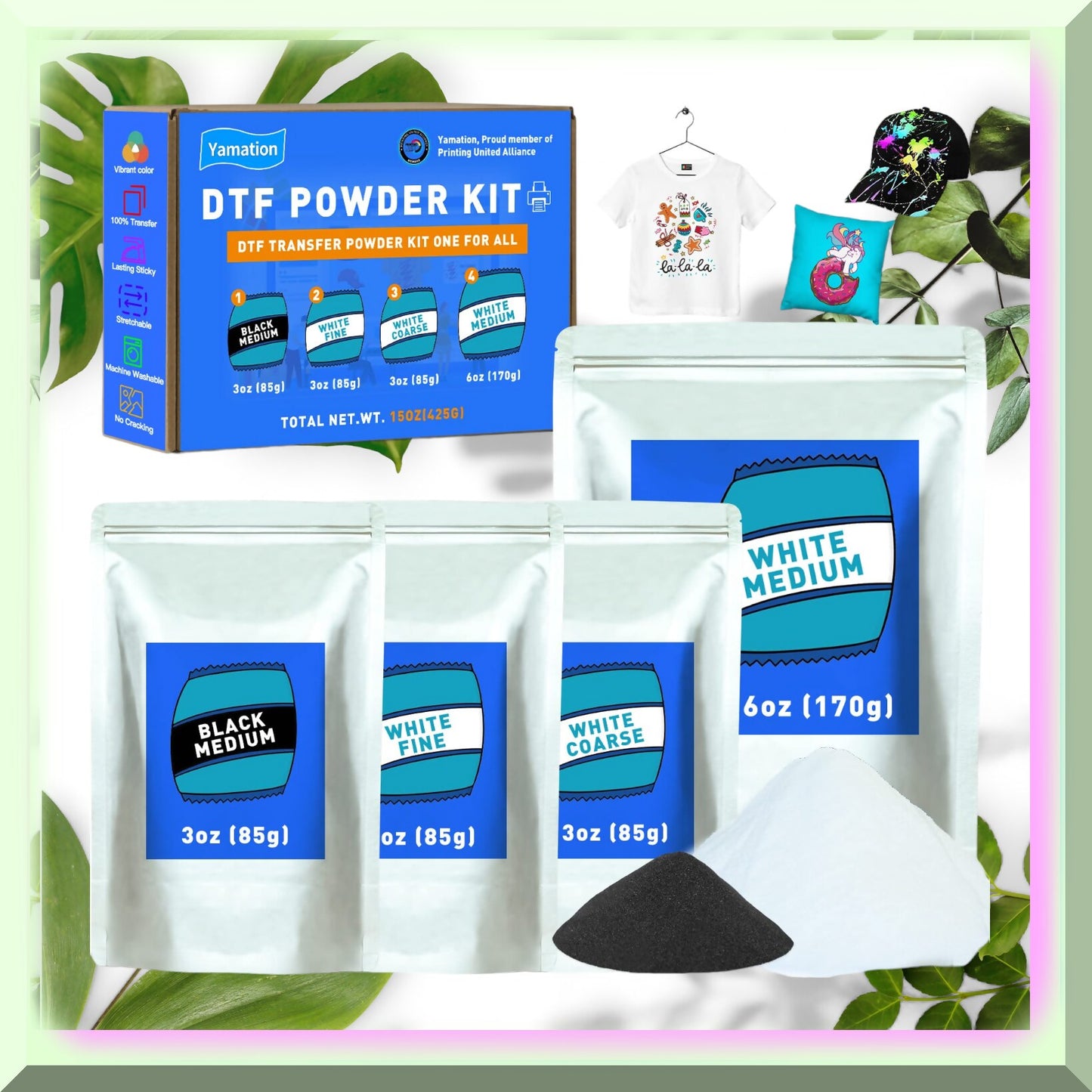 DTF PrintPro Kit with White and Black Transfer Powders